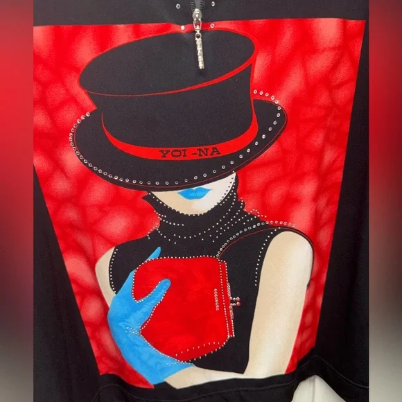 Vintage 80s quarter sleeve tee w rhinestones - Picture 2 of 6